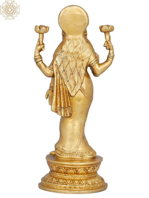 11" Brass Lakshmi Idol | Handmade | Made In India