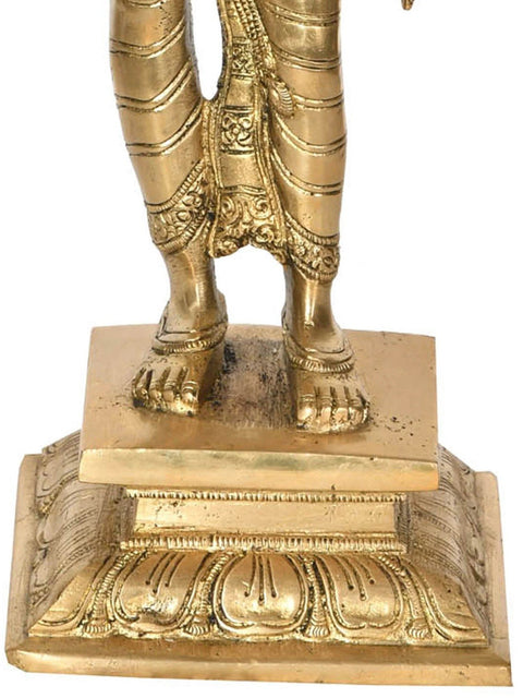 13" Standing Parvati Brass Statue | Handmade | Made In India