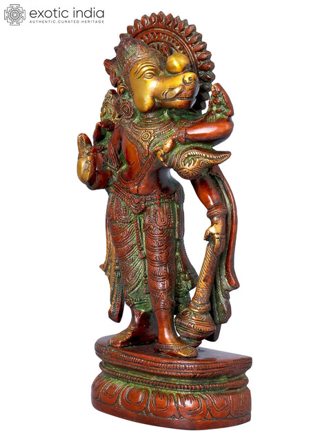 7" Varaha Brass Statue - Third of the 10 incarnations (Avatars) of Lord Vishnu | Handmade