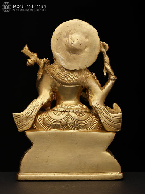 7" Saraswati In Brass | Handmade | Made In India