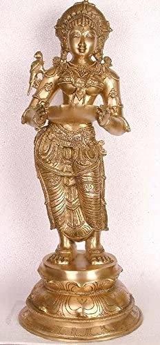 21" Large Deep Lakshmi Brass Statue | Handmade | Made in India