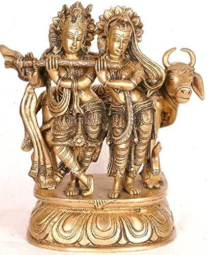10" Thrice Bent Lovers Handmade Brass Statue