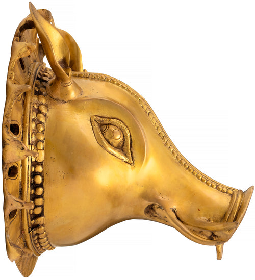 10" Varaha Brass Sculpture - Handmade Avatar of Vishnu