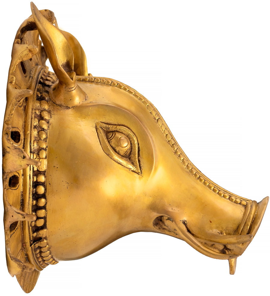 10" Varaha Brass Sculpture - Handmade Avatar of Vishnu