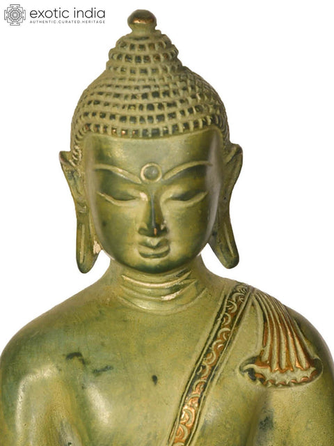 7" Tibetan Buddhist Deity Medicine Buddha Idol | Handmade Brass Statue | Made in India