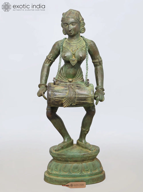 38" Dancing Yakshi Handmade Brass Idol for Home Decor