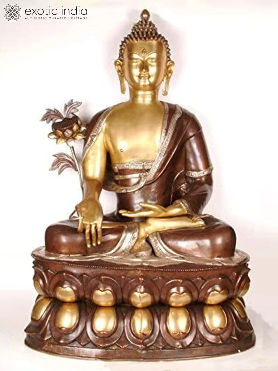 38" Medicine Buddha Tibetan Brass Statue Handmade