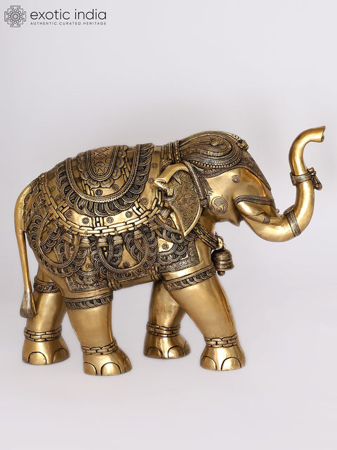 Decorative Pair of Elephants | Brass Statues | Home Decor