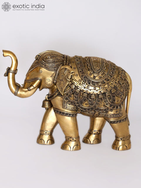 Decorative Pair of Elephants | Brass Statues | Home Decor