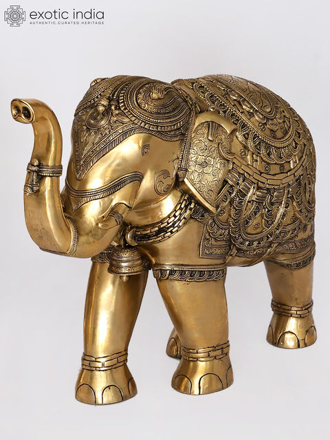 Decorative Pair of Elephants | Brass Statues | Home Decor