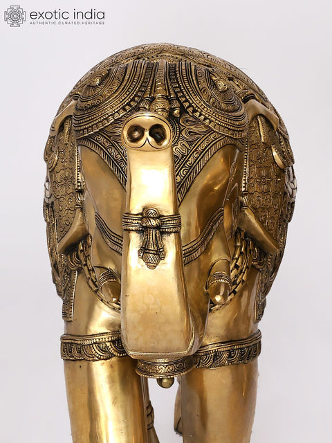 Decorative Pair of Elephants | Brass Statues | Home Decor