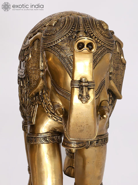 Decorative Pair of Elephants | Brass Statues | Home Decor