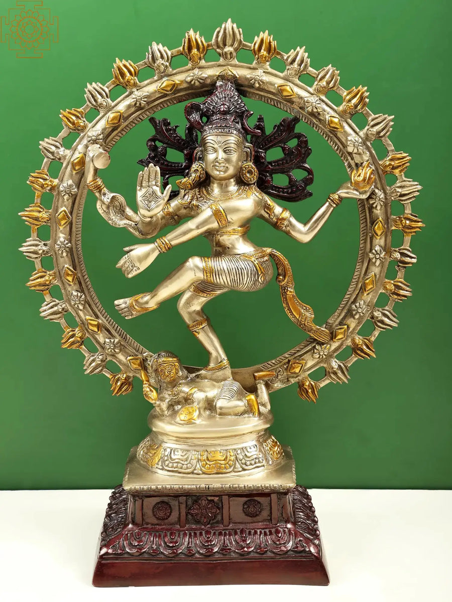 22" Handmade Lord Shiva Nataraja Brass Statue for Home Decor