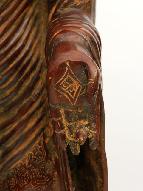 30" Large Buddha Brass Figurines: The Universal Teacher | Handmade