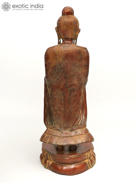 30" Large Buddha Brass Figurines: The Universal Teacher | Handmade