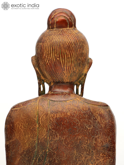 30" Large Buddha Brass Figurines: The Universal Teacher | Handmade