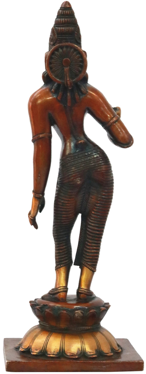 11" Devi Parvati Brass Statue | Handmade | Made In India