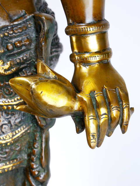 36" Radha Krishna Brass Idol | Handmade | Made in India