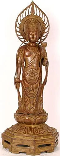 24" Japanese Buddha Handmade Brass Statue