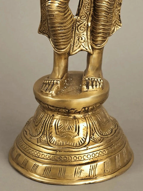 28" Large Gracious Namaste Lady Brass Statue | Handmade