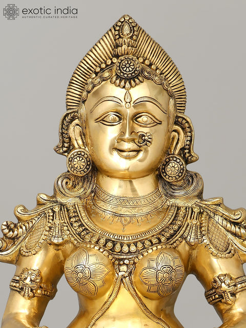 52" Large Size Auspicious Deepalakshmi In Brass | Handmade | Made In India