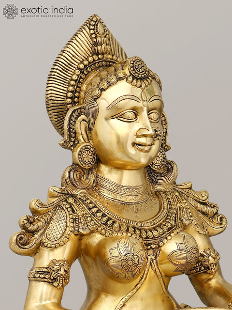 52" Large Size Auspicious Deepalakshmi In Brass | Handmade | Made In India