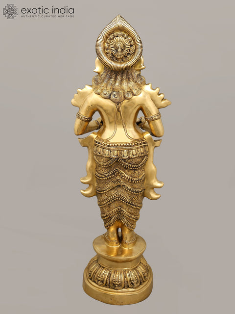 52" Large Size Auspicious Deepalakshmi In Brass | Handmade | Made In India