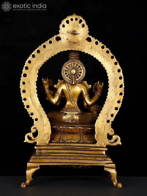 12" Goddess of Knowledge Maa Saraswati Brass Idol | Handmade