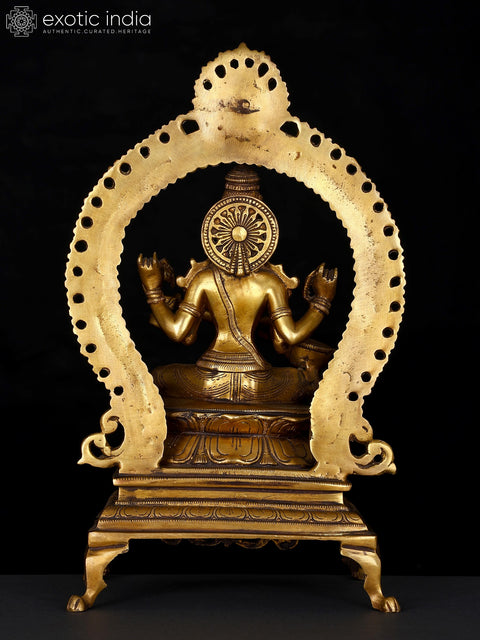 12" Goddess of Knowledge Maa Saraswati Brass Idol | Handmade
