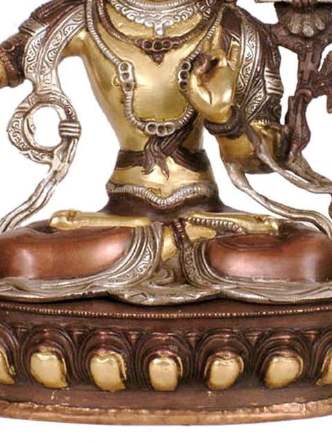 12" Tibetan Buddhist Deity Manjushri Brass Sculpture | Handmade | Made in India