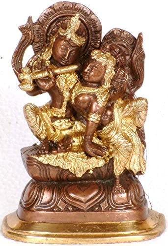 6" Devotional Love Handmade Brass Statue