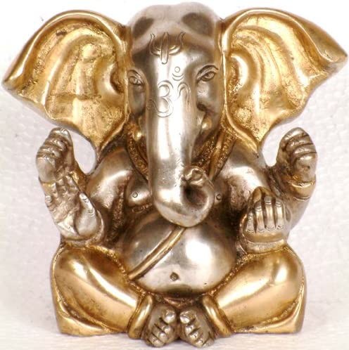 5" Baby Ganesha Handmade Brass Statue for Home Decor