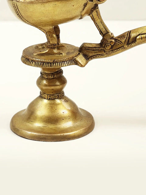 8" Peacock Incense Burner in Brass | Handcrafted in India