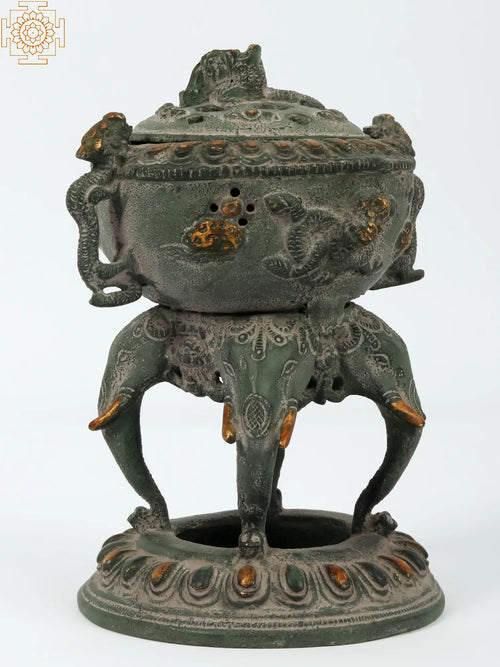 Brass Elephant Incense Burner for Home Decor