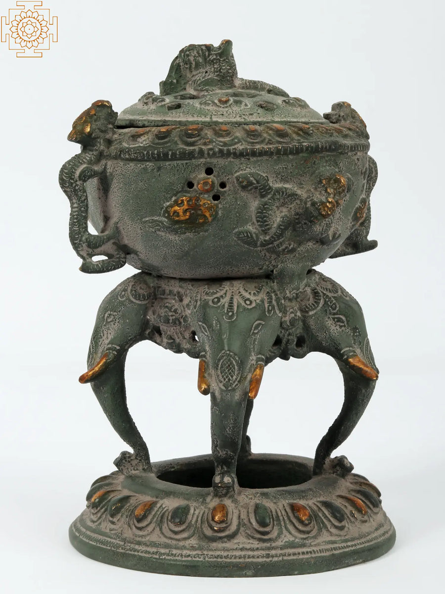 Brass Elephant Incense Burner for Home Decor