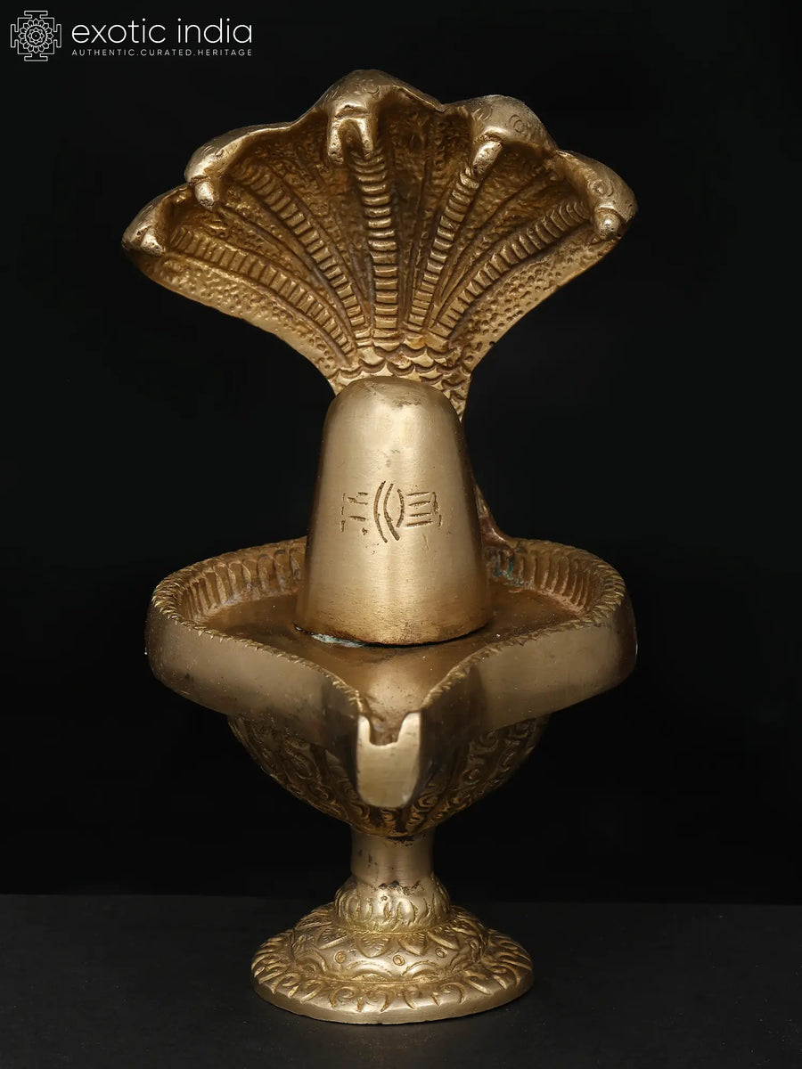 6" Brass Shiva Linga Statue Handmade