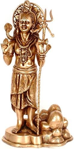 16" Kailashpati Shiva Brass Statue Handmade