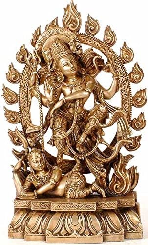 15" Shiva Tandava Dance Brass Statue Handmade