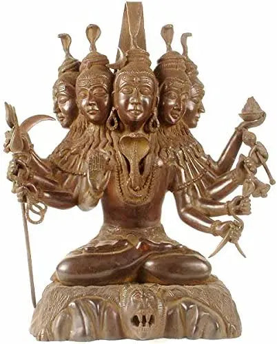 17" Sadashiva Brass Statue Handmade
