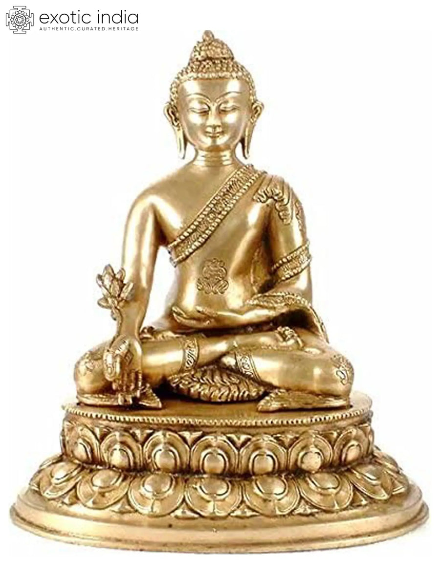 13" Medicine Buddha Brass Statue Handmade