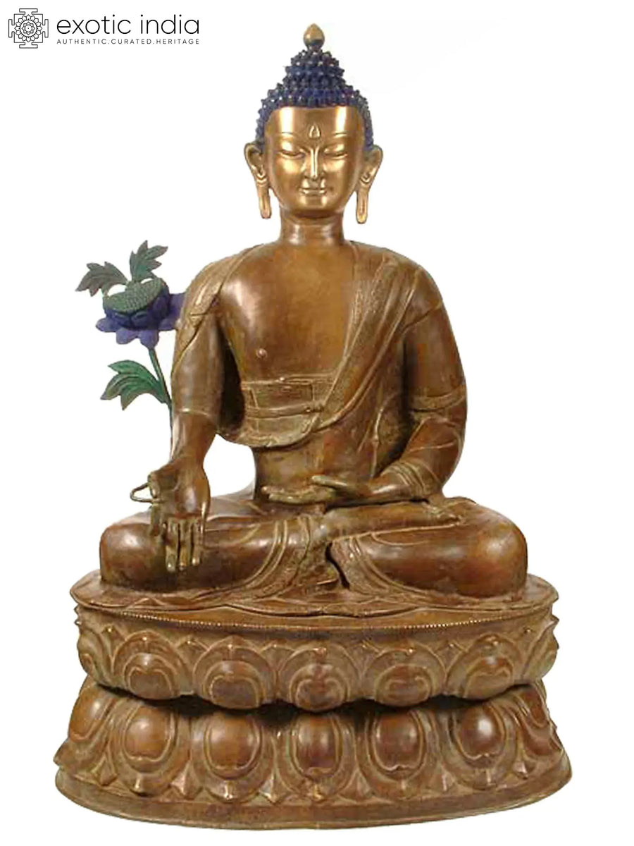 Large Buddha Brass Statue - The Great Physician Handmade Idol