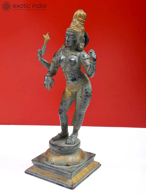 15" Ardhanarishvara (Shiva-Shakti) Brass Sculpture | Handmade | Made in India