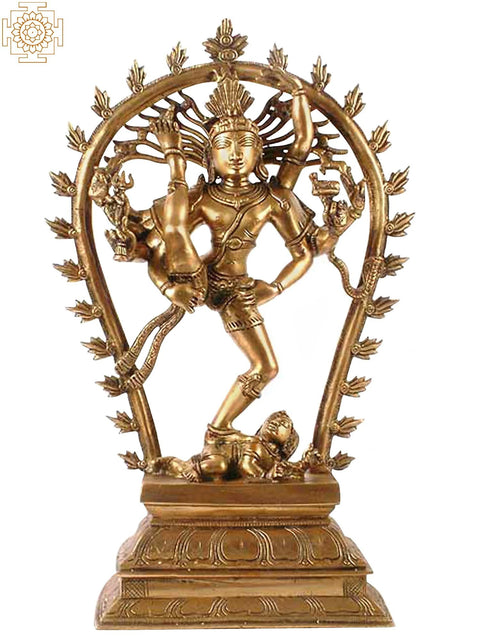 18" Tripurantaka Shiva Brass Statue | Handmade Authentic Indian Craft