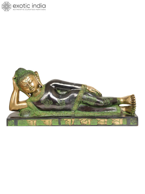20" Buddha's Parinirvana Handmade Brass Statue