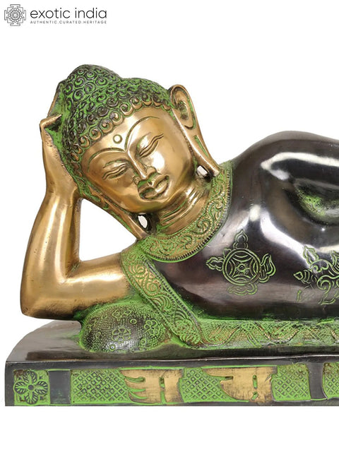 20" Buddha's Parinirvana In Brass | Handmade | Made In India