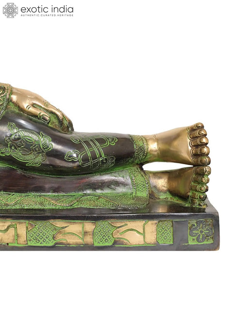 20" Buddha's Parinirvana In Brass | Handmade | Made In India