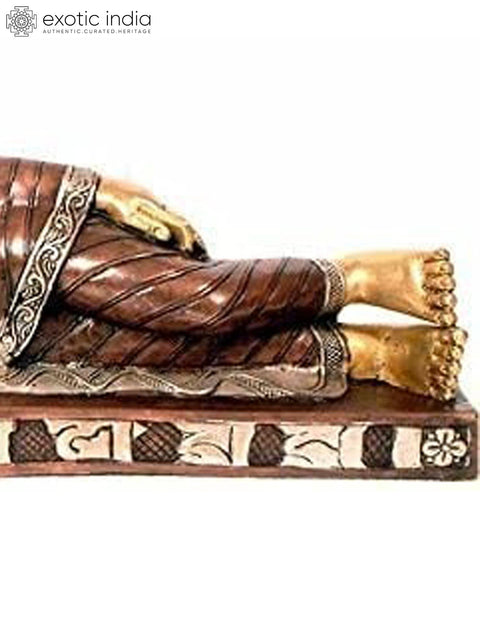 20" Buddha's Parinirvana Brass Statue | Handmade | Made In India