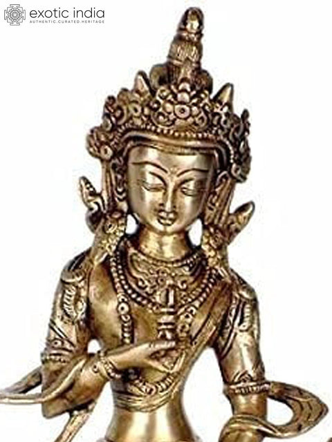 8" Tibetan Buddhist Deity Vajrasattva Brass Statue | Handmade | Made in India