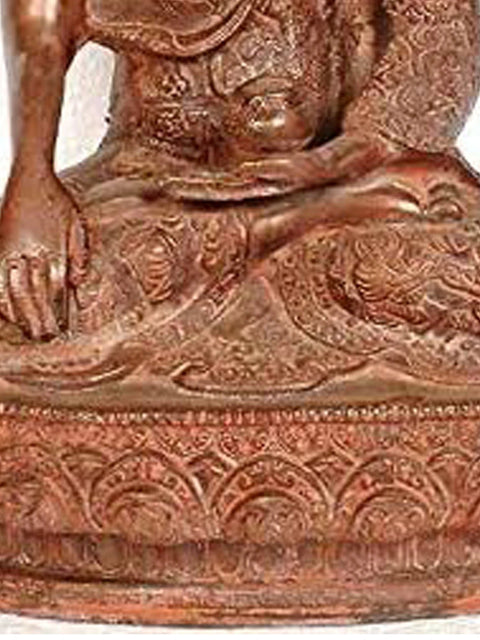 Buddha with Carved Robe In Brass | Handmade | Made In India