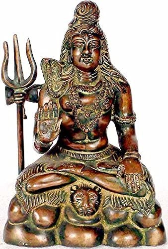 10" Lord Shiva Handmade Brass Statue for Pooja